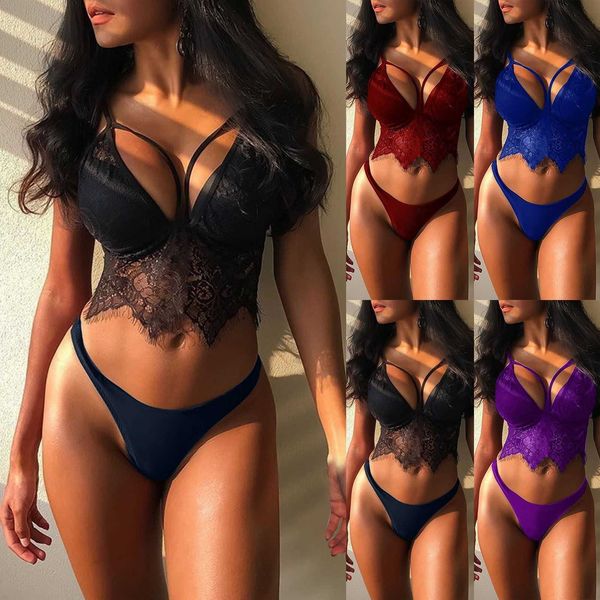 lingerie women lace sleepwear ladies nighties bra and panty set backless pajamas bielizna damska komplety, Black;white
lingerie women lace sleepwear ladies nighties bra and panty set backless pajamas bielizna damska komplety, Black;white