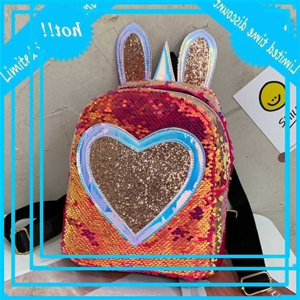 2020 new cartoon cute girls children paillets heart-shaped big kawaii schools kids backpack