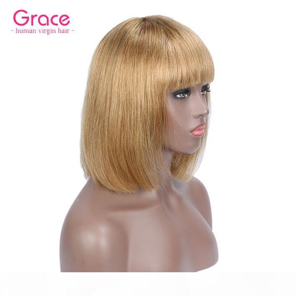 pixie cut short wig #27 honey blonde human hair glueless wigs with bangs for black women full machine made malaysian remy non lace bob wig, Black;brown
pixie cut short wig #27 honey blonde human hair glueless wigs with bangs for black women full machine made malaysian remy non lace bob wig, Black;brown