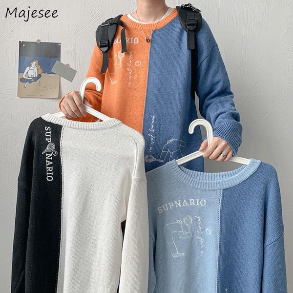 men's sweaters pullovers men patchwork letter embroidery knitted autumn outwear harajuku trendy o-neck retro chic streetwear ulzzang lo, White;black
men's sweaters pullovers men patchwork letter embroidery knitted autumn outwear harajuku trendy o-neck retro chic streetwear ulzzang lo, White;black