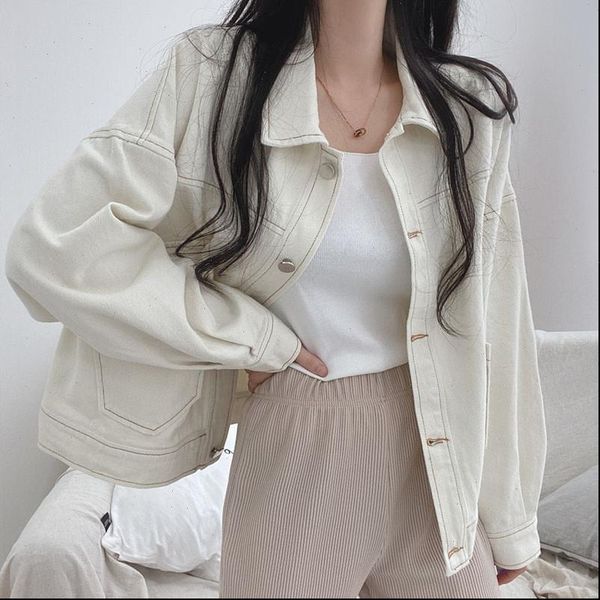 autumn winter womens short coat full sleeve single breasted turn down collar loose female minimalist casual ladies acket, Black;brown
autumn winter womens short coat full sleeve single breasted turn down collar loose female minimalist casual ladies acket, Black;brown