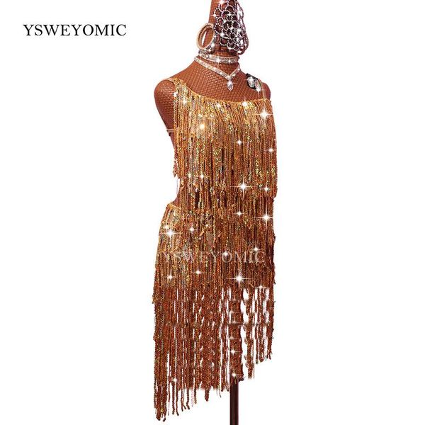 profession latin dance dress women samba costume gold tassel competition performance wear latin dresses, Black;red
profession latin dance dress women samba costume gold tassel competition performance wear latin dresses, Black;red