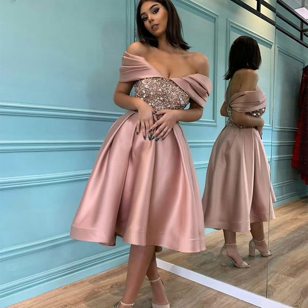 rose pink cocktail dresses a line off the shoulder beaded sequins prom dress custom made homecoming gowns knee length evening wear, Black
rose pink cocktail dresses a line off the shoulder beaded sequins prom dress custom made homecoming gowns knee length evening wear, Black