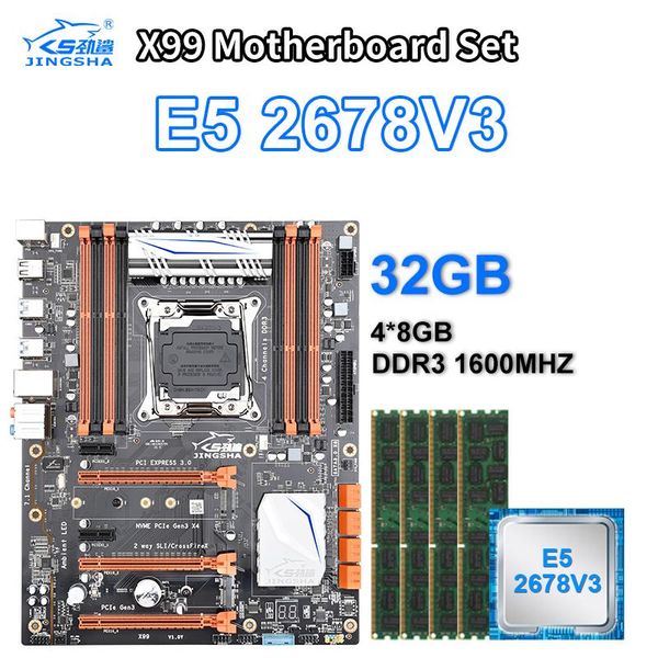 jingsha x99 motherboard set kits with xeon e5 2678 v3 processors cpu and 4*8gb 1600mhz ecc reg ram sata3 usb3.0 placa mae
jingsha x99 motherboard set kits with xeon e5 2678 v3 processors cpu and 4*8gb 1600mhz ecc reg ram sata3 usb3.0 placa mae