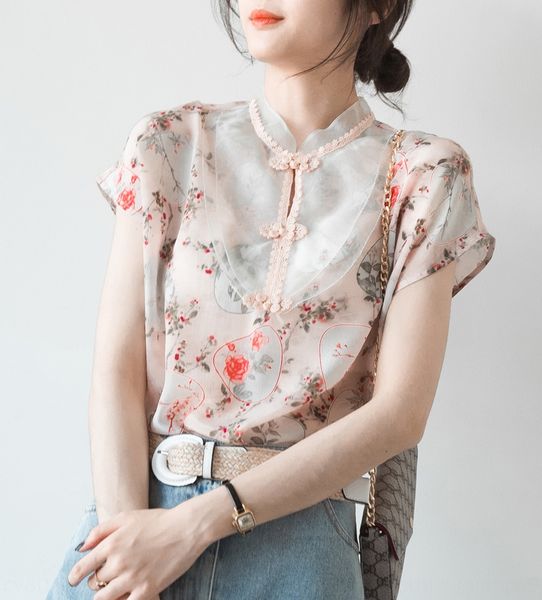 shirt women's half sleeve 2020 summer new chinese button stand silkbutton silk collar temperament short sleeve mulberry silk bhpyl, White
shirt women's half sleeve 2020 summer new chinese button stand silkbutton silk collar temperament short sleeve mulberry silk bhpyl, White