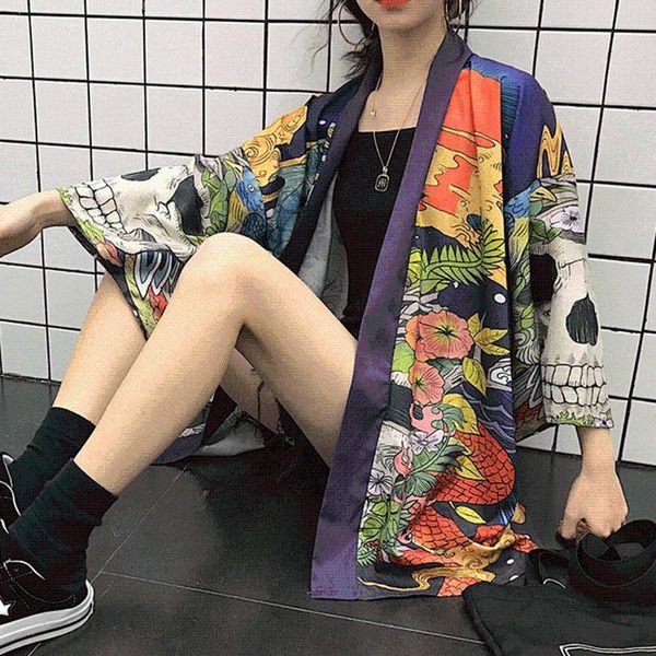 women's blouses & shirts summer japanese harajuku kimono skull print vintage blouse sunscreen yukata cardigan jacket women and man shir, White
women's blouses & shirts summer japanese harajuku kimono skull print vintage blouse sunscreen yukata cardigan jacket women and man shir, White