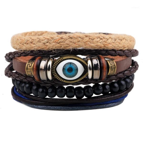 charm bracelets punk turkish evil eye wristband female genuine leather wooden beads bangle ethnic vintage jewelry gift for women men1, Golden;silver
charm bracelets punk turkish evil eye wristband female genuine leather wooden beads bangle ethnic vintage jewelry gift for women men1, Golden;silver