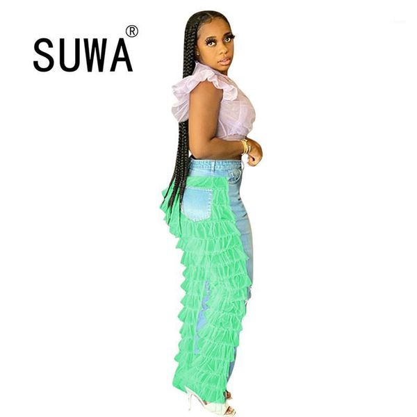 mesh cascading ruffles ripped jeans for women fashion high waist hole zipper denim trousers streetwear see throught pants1, Black;white
mesh cascading ruffles ripped jeans for women fashion high waist hole zipper denim trousers streetwear see throught pants1, Black;white
