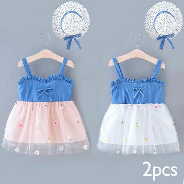 girl's dresses kid baby girl summer denim shirt lace mesh tutu dress + hat outfit cloth, Red;yellow
girl's dresses kid baby girl summer denim shirt lace mesh tutu dress + hat outfit cloth, Red;yellow