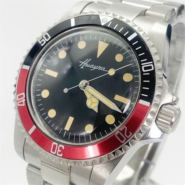 fashion men's watches automatic mechanical retro watches 40 mm black sterile dial black red aluminum frame luminous m04, Slivery;brown 
fashion men's watches automatic mechanical retro watches 40 mm black sterile dial black red aluminum frame luminous m04, Slivery;brown