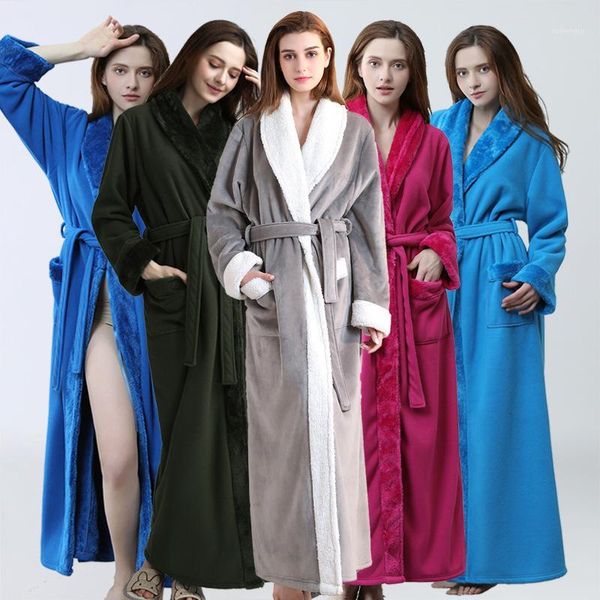2020 women winter flannel robes ankle-length extra long flannel dressing gown warm soft long sleeve bathrobes female1, Black;red
2020 women winter flannel robes ankle-length extra long flannel dressing gown warm soft long sleeve bathrobes female1, Black;red