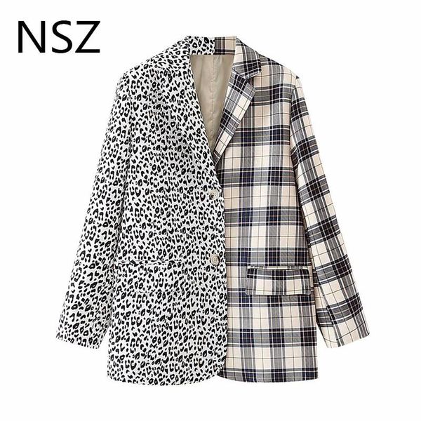 nsz women oversized animal print leopard patchwork checked blazer fall fashion suit jacket ladies coat plaid outerwear, White;black
nsz women oversized animal print leopard patchwork checked blazer fall fashion suit jacket ladies coat plaid outerwear, White;black