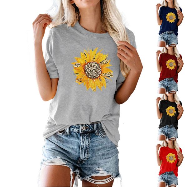 carney carney women's leopard sunflower round neck short sleeve t-shirt, Black;brown
carney carney women's leopard sunflower round neck short sleeve t-shirt, Black;brown