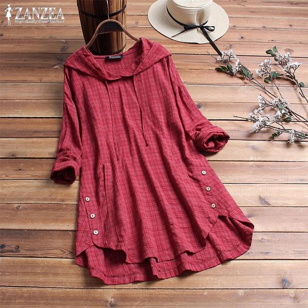 women's blouses & shirts fashion hooded tunic check blouse 2021 zanzea autumn casual plaid tee shirt female long sleeve asymmetrical b, White
women's blouses & shirts fashion hooded tunic check blouse 2021 zanzea autumn casual plaid tee shirt female long sleeve asymmetrical b, White