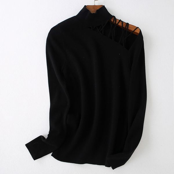 womens designer sweater sanqi sweater slim slimming shoulder pullover sweater temperament knit bottoming shirt, White;black
womens designer sweater sanqi sweater slim slimming shoulder pullover sweater temperament knit bottoming shirt, White;black