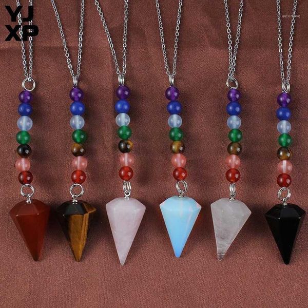 yjxp 1 pcs hexagonal cone pendant 7 chakra chain necklace for women reiki healing point pyramid stone necklaces jewelry making1, Silver
yjxp 1 pcs hexagonal cone pendant 7 chakra chain necklace for women reiki healing point pyramid stone necklaces jewelry making1, Silver