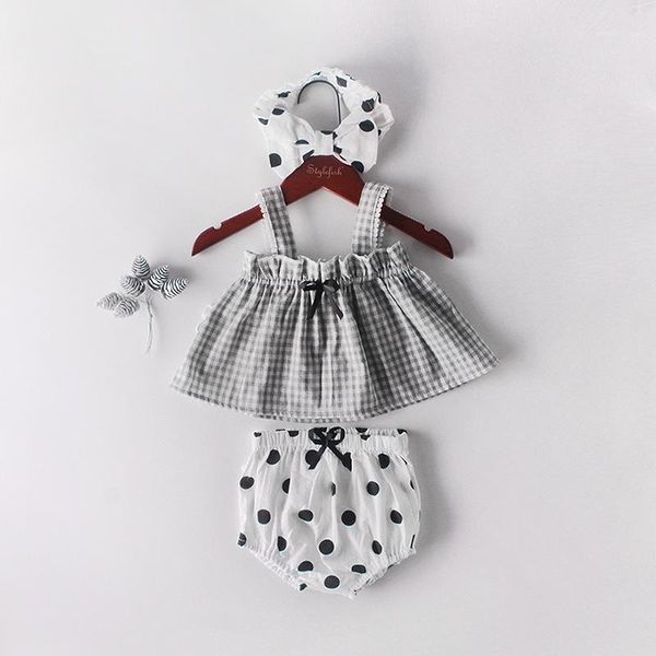 summer ins baby girl plaid sleeveless sling + bread pant+ hair band baby three-piece suit romper girl dress cloth jump suit1, White
summer ins baby girl plaid sleeveless sling + bread pant+ hair band baby three-piece suit romper girl dress cloth jump suit1, White
