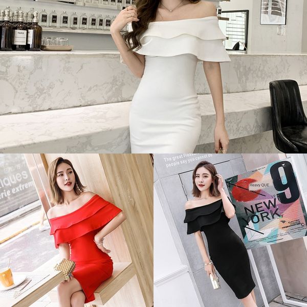 sexytight skirt skirt the shoulder hip tight skirt 2020 summer new slim slim one line collar ruffle dress dress dress mtg5b, Black;gray
sexytight skirt skirt the shoulder hip tight skirt 2020 summer new slim slim one line collar ruffle dress dress dress mtg5b, Black;gray