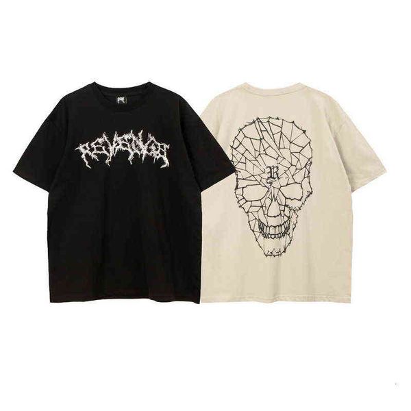 version high american high street fashion brand revenge dark wind skull print loose men's and women's short sleeve t-shirt, White;black
version high american high street fashion brand revenge dark wind skull print loose men's and women's short sleeve t-shirt, White;black