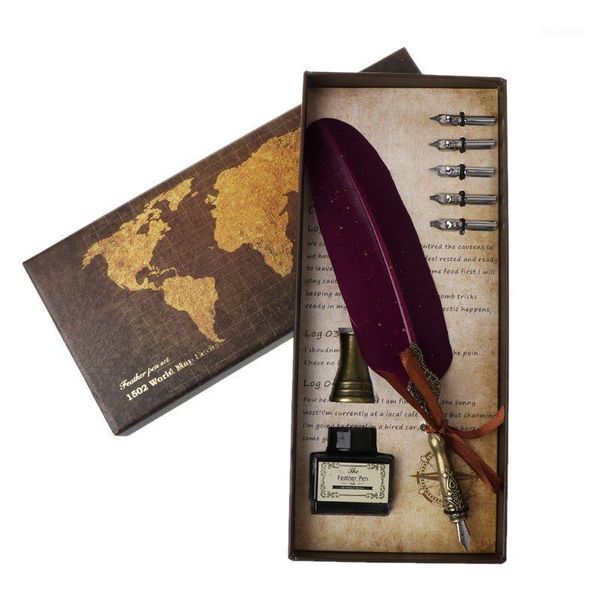 fountain pens english calligraphy feather dip pen writing ink set stationery gift box with 5 nib wedding l41e1
fountain pens english calligraphy feather dip pen writing ink set stationery gift box with 5 nib wedding l41e1