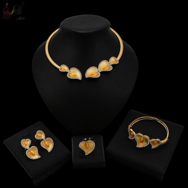 yulaili gold plated heart shape crystal necklace earrings bracelet ring for women engagement wedding jewelry sets wholesale, Silver
yulaili gold plated heart shape crystal necklace earrings bracelet ring for women engagement wedding jewelry sets wholesale, Silver