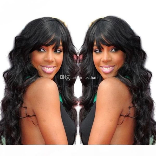 brazilian body wave wig with bangs full lace unprocessed human hair wig lace front wigs with full bangs, Black;brown
brazilian body wave wig with bangs full lace unprocessed human hair wig lace front wigs with full bangs, Black;brown