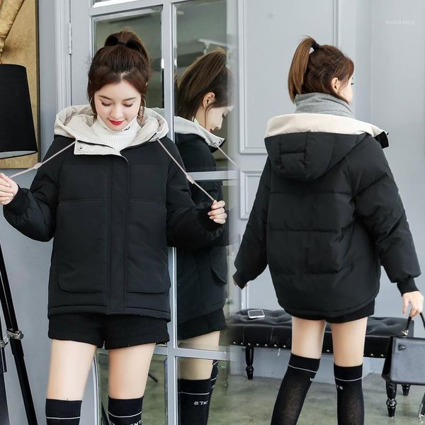cotton jackets women's short winter 2020 new korean ins bread jacket hooded coat loose padded jacket solid color warm parkas1, Black
cotton jackets women's short winter 2020 new korean ins bread jacket hooded coat loose padded jacket solid color warm parkas1, Black