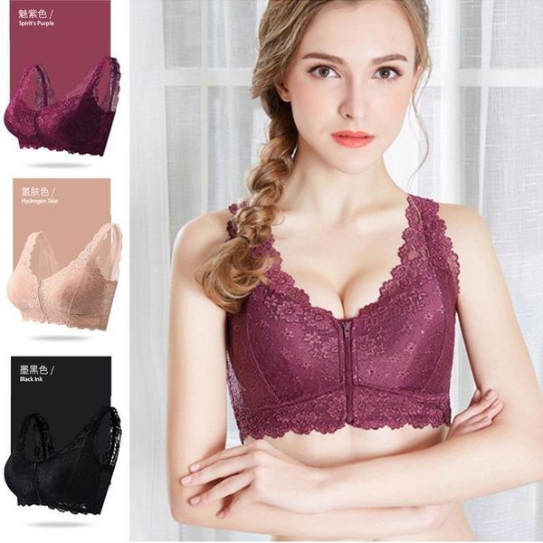 gym clothing female vest front zipper push up bra full cup lace bras for women bralette plus size seamless wireless gather brassier, White;black
gym clothing female vest front zipper push up bra full cup lace bras for women bralette plus size seamless wireless gather brassier, White;black