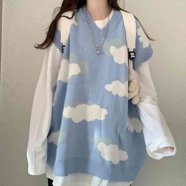 sweater knitted womens warm tunic womens vest cute cloud preppy korean stype pullover female clothing pulls long sleeve, White;black
sweater knitted womens warm tunic womens vest cute cloud preppy korean stype pullover female clothing pulls long sleeve, White;black