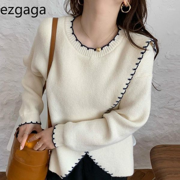 ezgaga elegant chic sweater women o-neck contrast loose split long sleeve pullover office lady fashion knitwear tender casual1, White;black
ezgaga elegant chic sweater women o-neck contrast loose split long sleeve pullover office lady fashion knitwear tender casual1, White;black