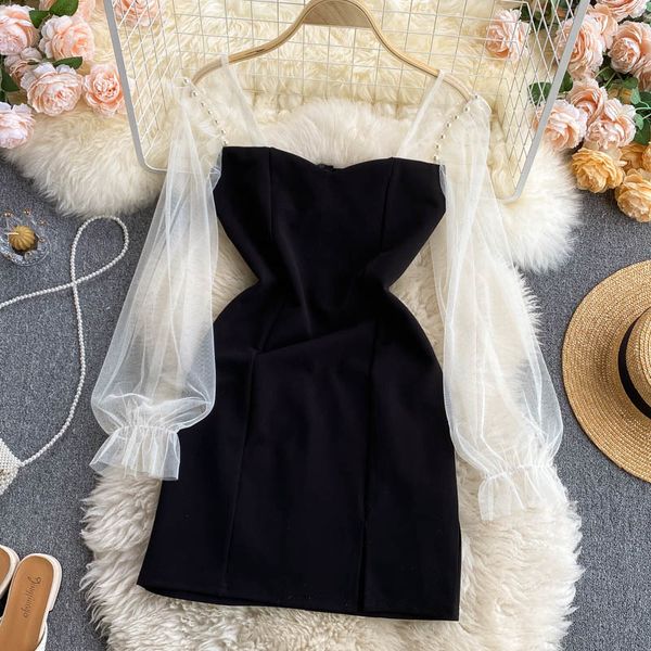2021 new singiny chic mesh splice sweet puff sleeves sleek solid fall fashion line streetwear short dress t0y0, Black;gray
2021 new singiny chic mesh splice sweet puff sleeves sleek solid fall fashion line streetwear short dress t0y0, Black;gray