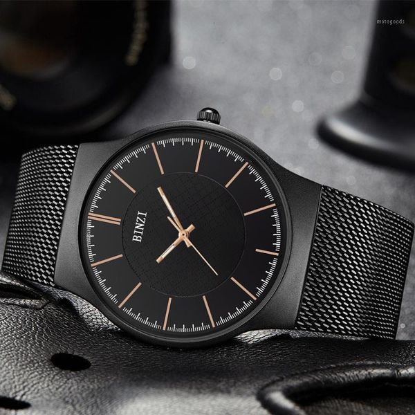 wristwatches men watch binzi stainless steel black quartz fashion business male wristwatch relogio masculino1, Slivery;brown 
wristwatches men watch binzi stainless steel black quartz fashion business male wristwatch relogio masculino1, Slivery;brown