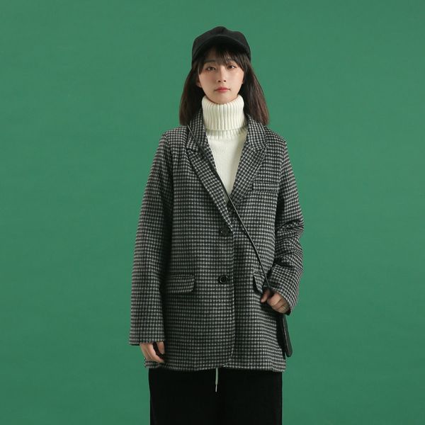 2021 plaid women's jackets winter new warm thickened woolen coats woman casual oversize jacket classic clothing g6zp, Black;brown
2021 plaid women's jackets winter new warm thickened woolen coats woman casual oversize jacket classic clothing g6zp, Black;brown