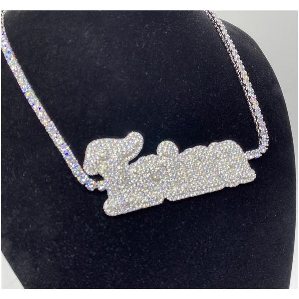 custom name cursive letter tennis chain necklace for women micro pave pendant solid back hip hop r jllury yy_dhhome, Silver
custom name cursive letter tennis chain necklace for women micro pave pendant solid back hip hop r jllury yy_dhhome, Silver