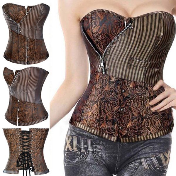 brown corsets and bustiers steampunk corset waist tummyr gothic clothing corselet brocade zip patchwork s-2xl, Black;white
brown corsets and bustiers steampunk corset waist tummyr gothic clothing corselet brocade zip patchwork s-2xl, Black;white