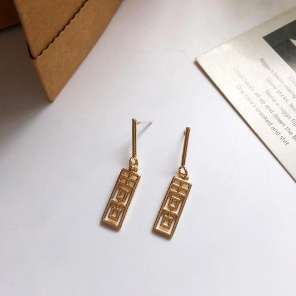 vintage chinese style personality metal texture geometric characters dangle earrings fashion women girl jewelry accessories, Silver
vintage chinese style personality metal texture geometric characters dangle earrings fashion women girl jewelry accessories, Silver