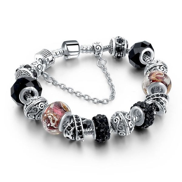 crystal beads bracelets bangles 2020 silver plated charm bracelets for women friendship pulseras sbr150056, Black
crystal beads bracelets bangles 2020 silver plated charm bracelets for women friendship pulseras sbr150056, Black