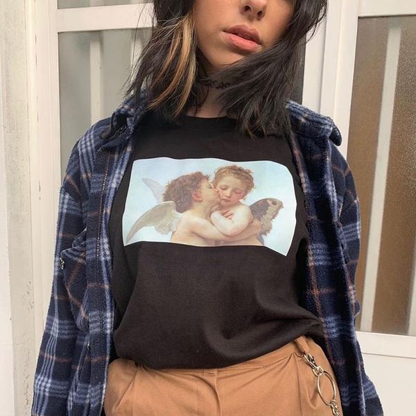 ulzzang fashion cute angel printed women t-shirt harajuku summer loose o-neck casual vintage vogue kawaii tumblr chic tee, White
ulzzang fashion cute angel printed women t-shirt harajuku summer loose o-neck casual vintage vogue kawaii tumblr chic tee, White