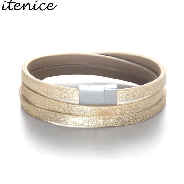 itenfashion jewelry classic modern style youth storm durable bracelets magnet wrap leather bracelet for women, Golden;silver
itenfashion jewelry classic modern style youth storm durable bracelets magnet wrap leather bracelet for women, Golden;silver