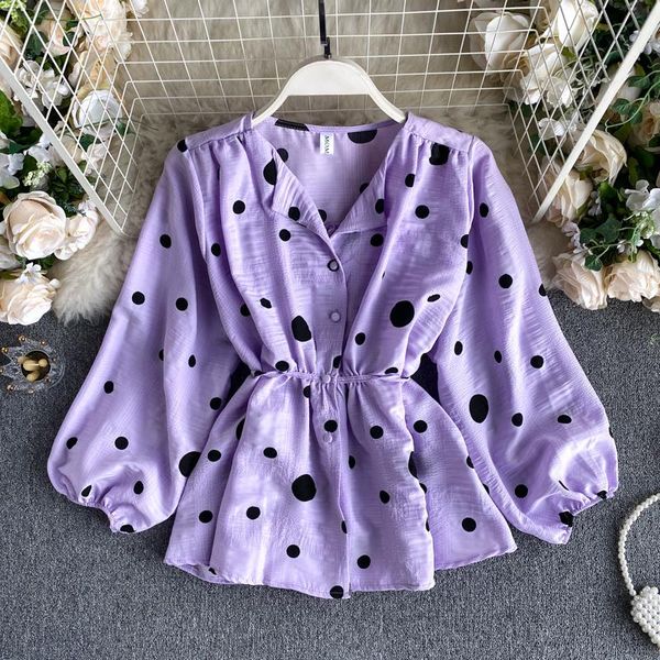 women's blouses & shirts irregular blouse polka dot chiffon autumn french puff sleeve nipped waist all-match female blusa pl521, White
women's blouses & shirts irregular blouse polka dot chiffon autumn french puff sleeve nipped waist all-match female blusa pl521, White