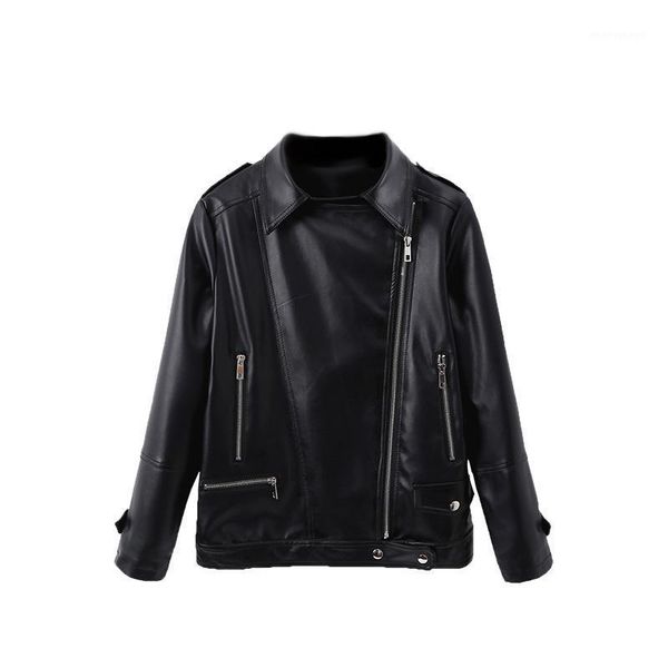 women's leather & faux jacket with fur collar autumn style fashion temperament lapel short coat casual1, Black
women's leather & faux jacket with fur collar autumn style fashion temperament lapel short coat casual1, Black
