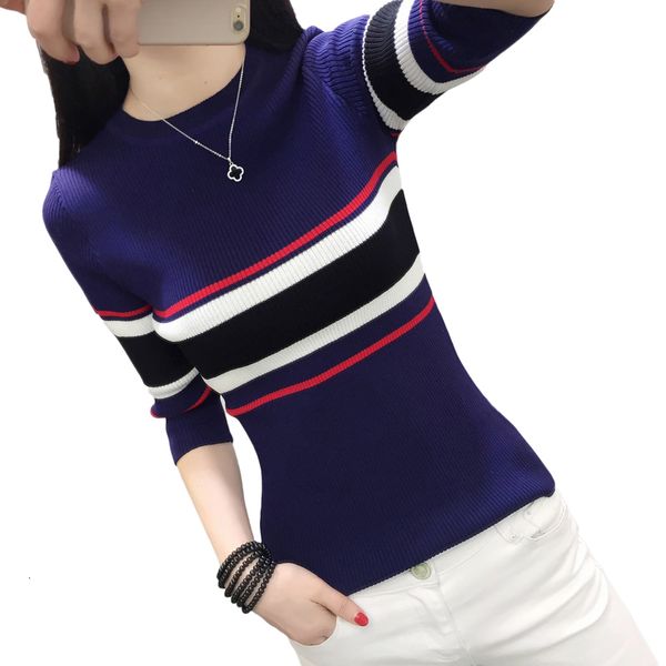 female loose neck knitted striped korean jumper shirt plus size sweater r419 9ctz, White;black
female loose neck knitted striped korean jumper shirt plus size sweater r419 9ctz, White;black