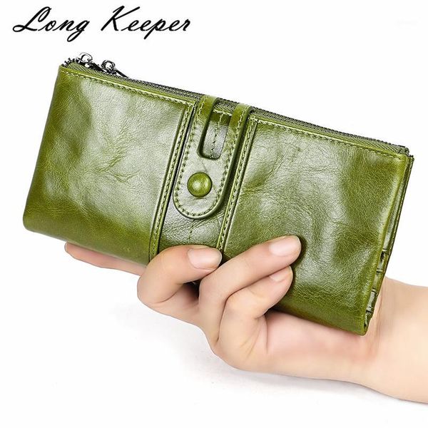 wallets genuine leather women wallet female cell phone pocket long purses hasp oil wax lady coin purse1, Red;black
wallets genuine leather women wallet female cell phone pocket long purses hasp oil wax lady coin purse1, Red;black