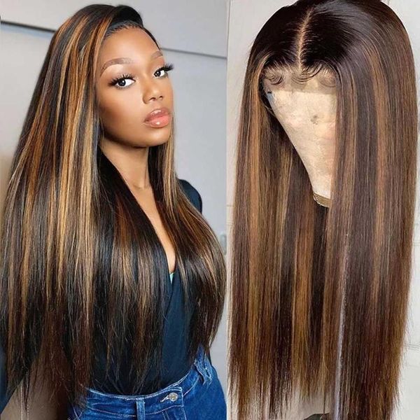 lace wigs # 4 30 highlight colored human hair pre plucked straight front ombre remy frontal wig for black women, Black;brown
lace wigs # 4 30 highlight colored human hair pre plucked straight front ombre remy frontal wig for black women, Black;brown