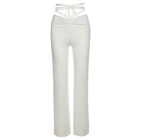 women lace-up straight pants lady fashion casual high waist street bottoms solid black ruched trousers 2021 summer popular club, Black;white
women lace-up straight pants lady fashion casual high waist street bottoms solid black ruched trousers 2021 summer popular club, Black;white