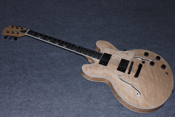 factory semi-hollow 335 n jazz electric guitar flame maple &back hardware black original
factory semi-hollow 335 n jazz electric guitar flame maple &back hardware black original