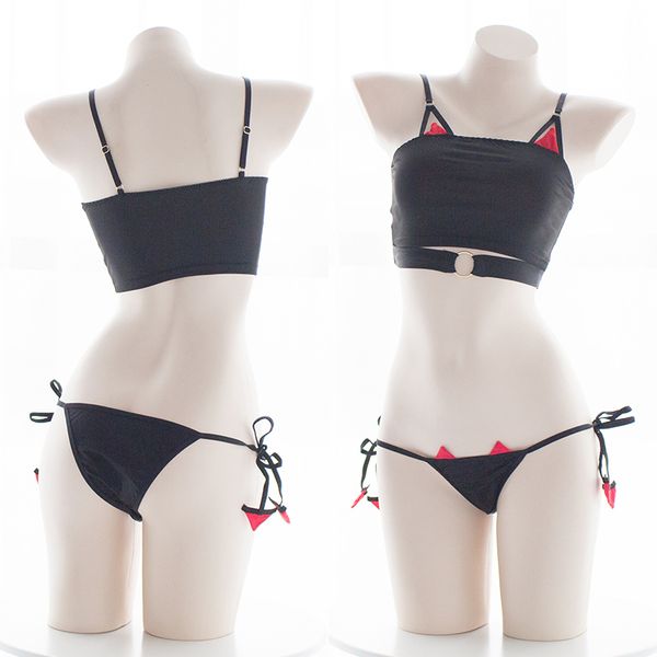 kawaii women 2pcs lingerie lolita girls little devil demon camisoles anime cosplay underwear intimates set, Red;black
kawaii women 2pcs lingerie lolita girls little devil demon camisoles anime cosplay underwear intimates set, Red;black