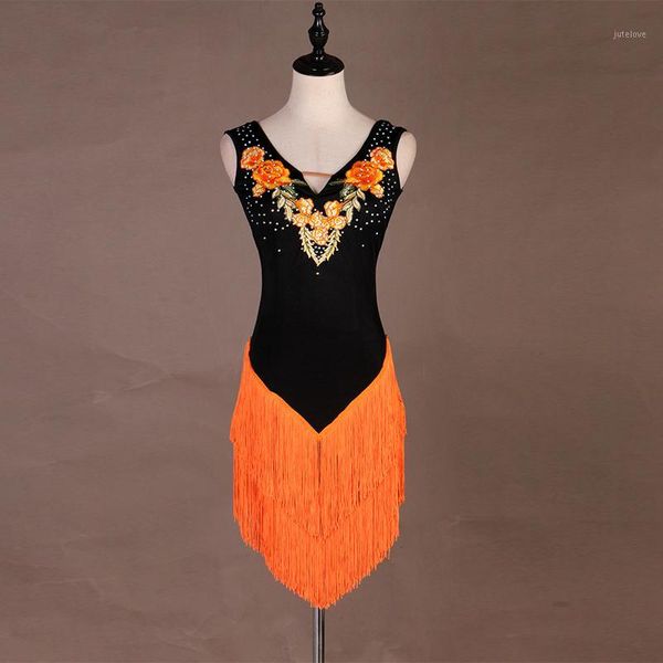tassel fringe latin dance dress lady ballroom tango dresses cha salsa clothes for women latin practice wear orange tassel lq0431, Black;red
tassel fringe latin dance dress lady ballroom tango dresses cha salsa clothes for women latin practice wear orange tassel lq0431, Black;red
