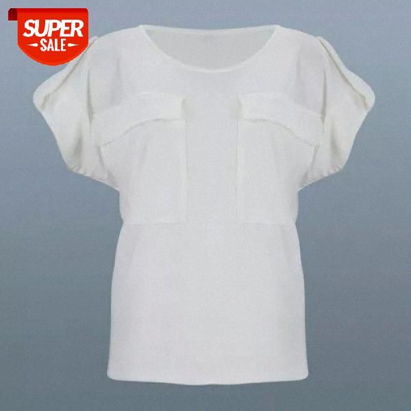 2019 women's casual chiffon solid short sleeve shirt t-shirt summer and spring wear #rf5p, White
2019 women's casual chiffon solid short sleeve shirt t-shirt summer and spring wear #rf5p, White