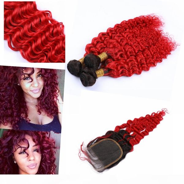 ombre remy brazilian hair bundles with closure 4" * 4" ombre color #1b #613 deep wave ombre bundle hair with closure, Black;brown
ombre remy brazilian hair bundles with closure 4" * 4" ombre color #1b #613 deep wave ombre bundle hair with closure, Black;brown